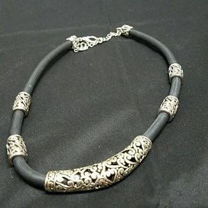 Black and silver necklace